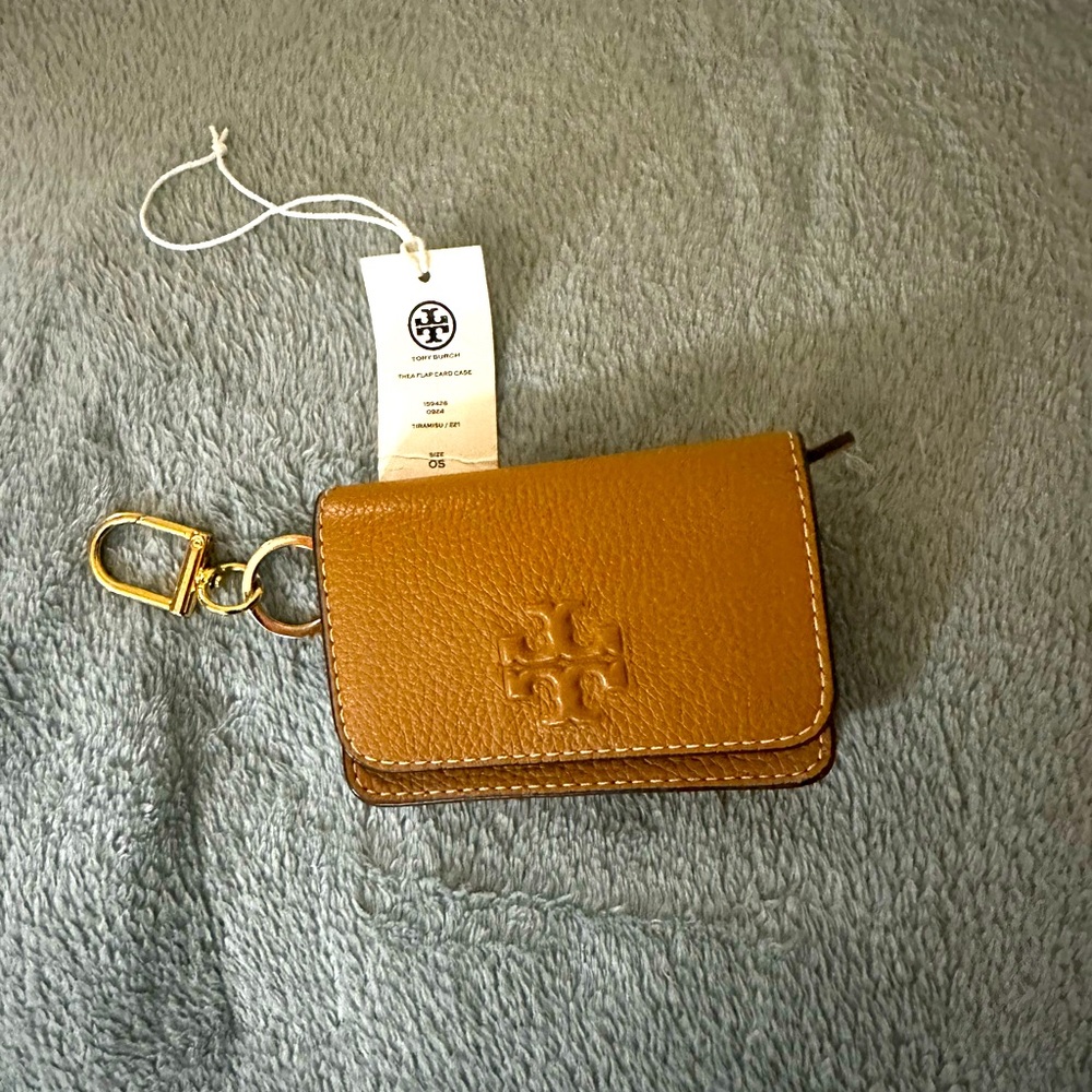 Tory Burch Thea Flap card case Leather ID Holder